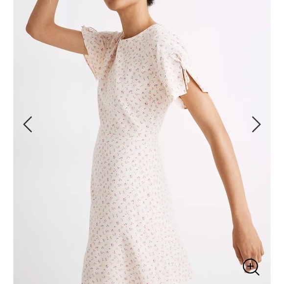 MADEWELL MicroFloral Flutter Sleeve Mini Dress 90s - Picture 2 of 13